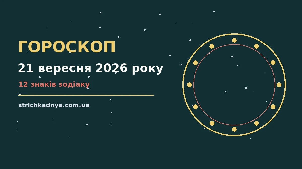 Гороскоп на 21 вересня 2026 року на тлі ранкового блокнота з чашкою кави